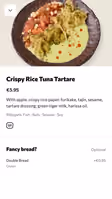 A dish with its options on a guest’s phone